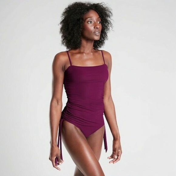 ATHLETA Shirred One Piece in Velvet Plum Size XL - NWT - Picture 1 of 9